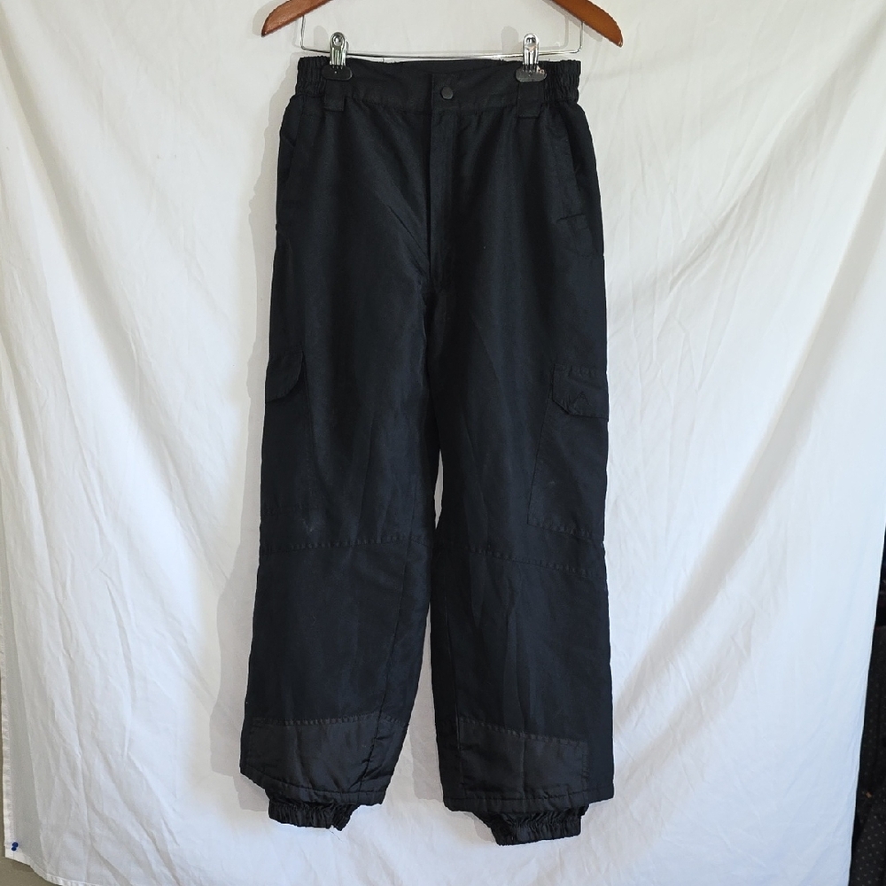 Youth 14/16 Black Snowboard Ski Cargo Pants Hip & Leg Pockets Winter Slope Teen